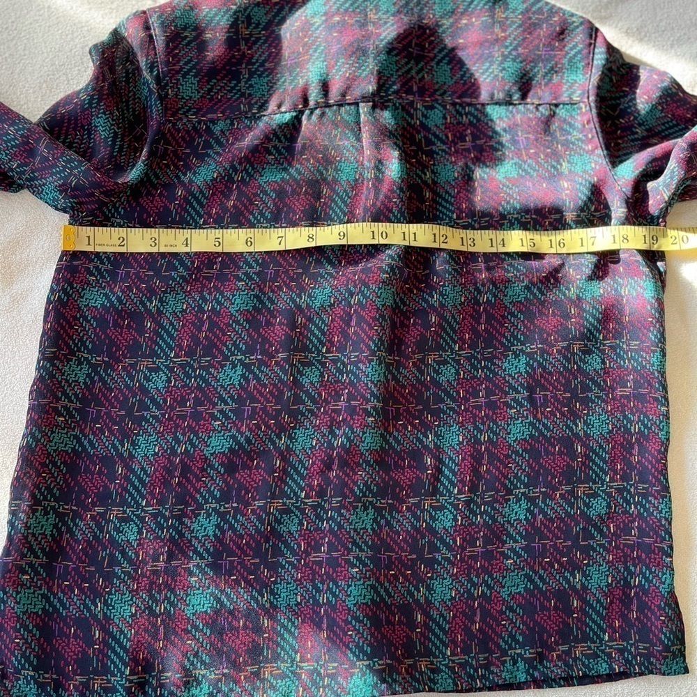 Vintage Purple & Teal Plaid Button-Down Shirt - Picture 16 of 16